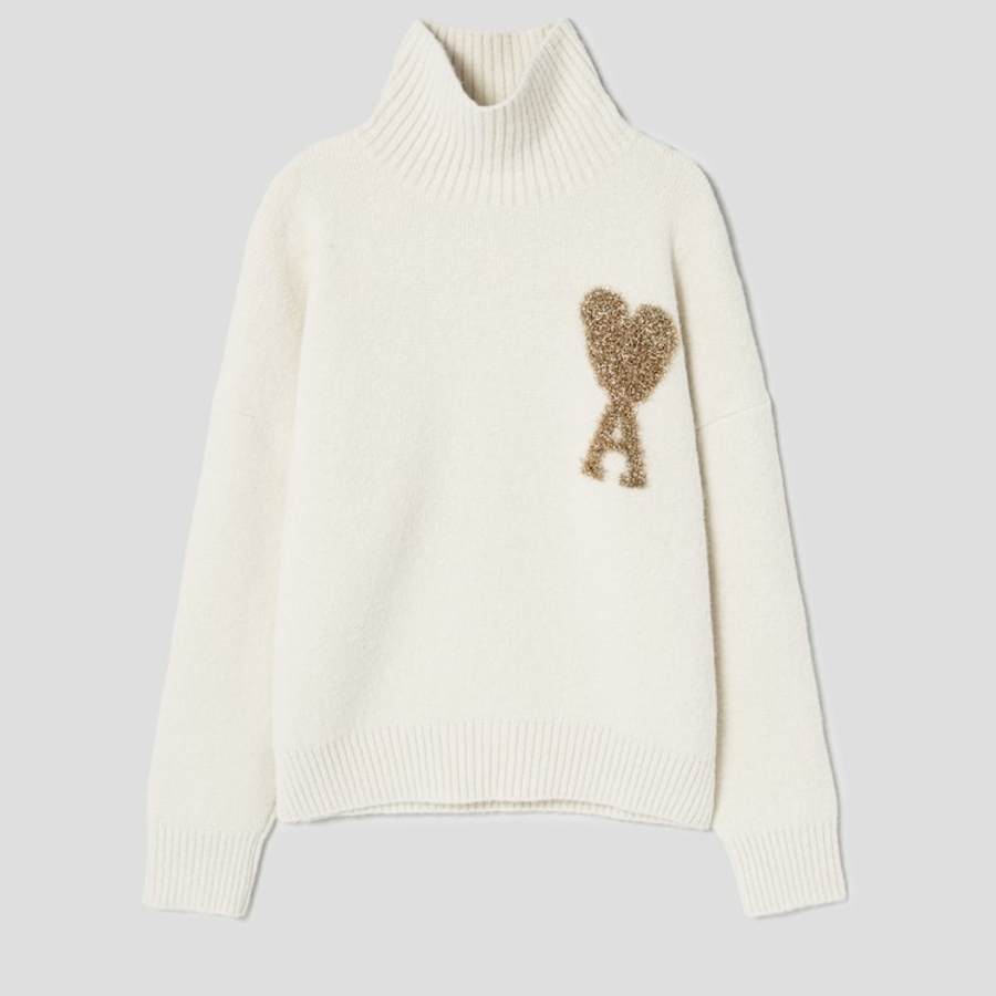 ami Gold Adc Turtleneck – Off-White