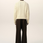 ami Cable Lurex Knit Sweater – Off-White