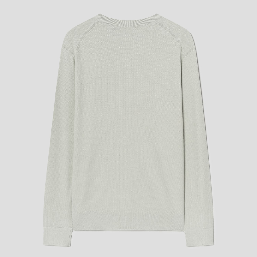 Theory Light Bilen Riland Grid Sweater - Light Green