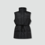 JAJU Loose-Fit Puffer Vest – Black