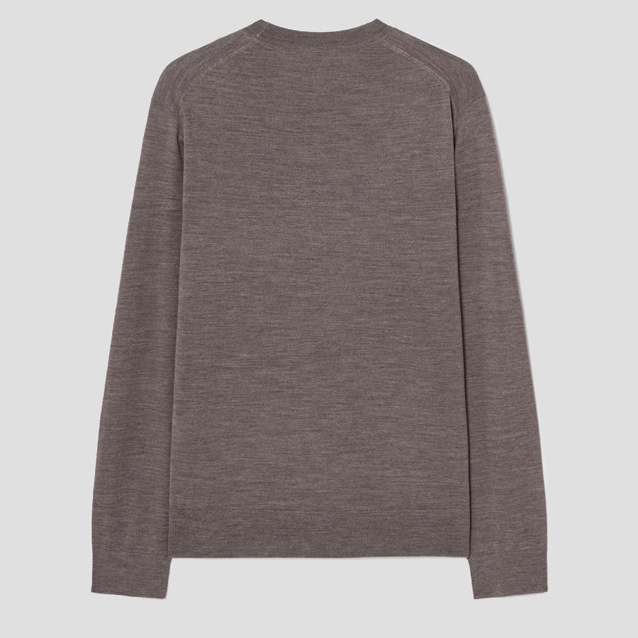 Theory Men Regal Wool Crew Neck Sweater - Brown