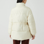 JAJU Loose-Fit High-Neck Puffer Jumper – Ivory