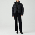 JAJU Loose-Fit Short Puffer Jumper – Black