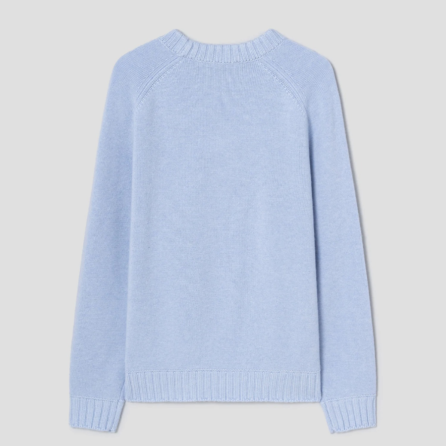 Theory Men Montana Wool Crew Neck Sweater - Sky Light Melange