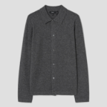 Theory Men Cashmere Collared Cardigan - Grey Heather