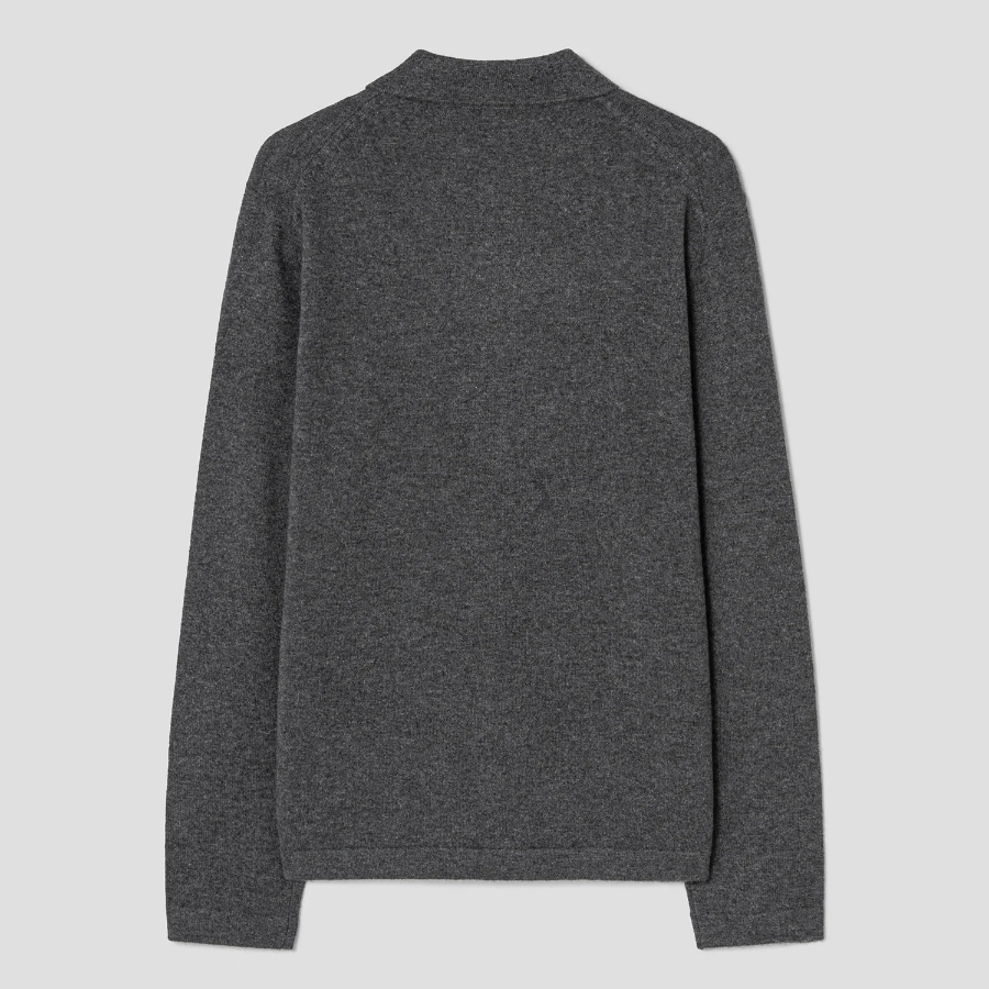 Theory Men Cashmere Collared Cardigan - Grey Heather