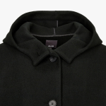 JAJU Loose Fit Hooded Coat – Black
