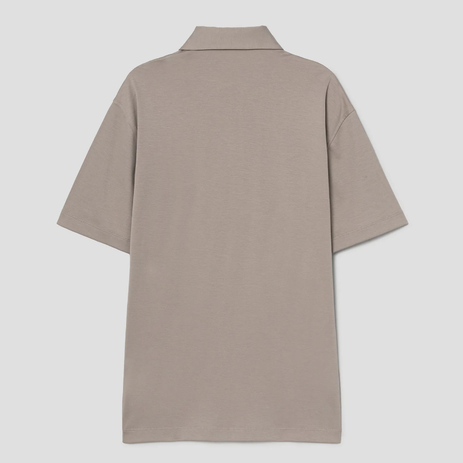 Theory Men Clinton Knit Relaxed Polo Tee - Earl Grey