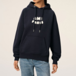 ami (Unisex) Ami Paris Croche Hoodie – Navy Blue