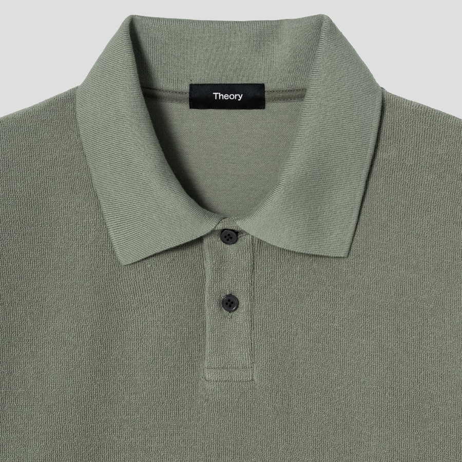 Theory Men Surf Terry Kyrie Polo Tee - Dark Greenstone