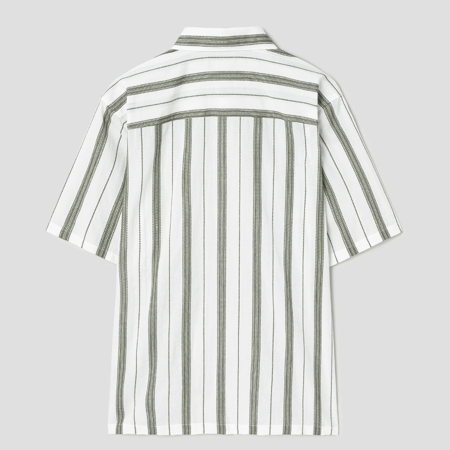 Theory Men Summer Dobby Noll Short Sleeve Shirt - Ivory/Orchard