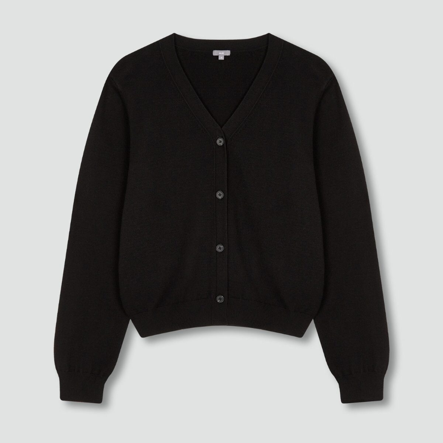 JAJU V-Neck Cardigan – Black
