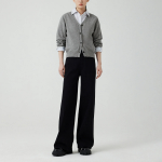 JAJU V-Neck Cardigan – Melange Grey