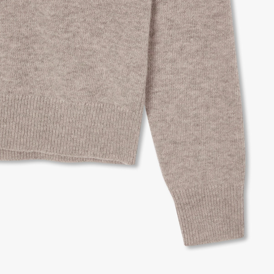 JAJU Merino Wool V-Neck Knit Cardigan – Beige