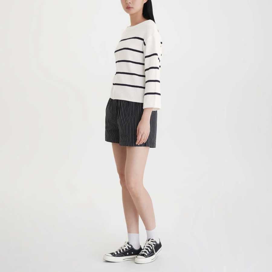 JAJU Boucle Stripe Knit – Light Blue