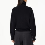 JAJU Zip-Up Knit Cardigan – Black