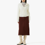 JAJU Hairy Hooded Zip-Up Cardigan – Ivory