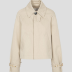 AMI Women Buttoned Short Trench Jacket – Light Beige