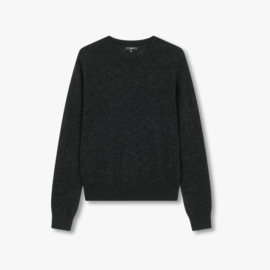 JAJU Merino Wool Round Neck Knit – Charcoal