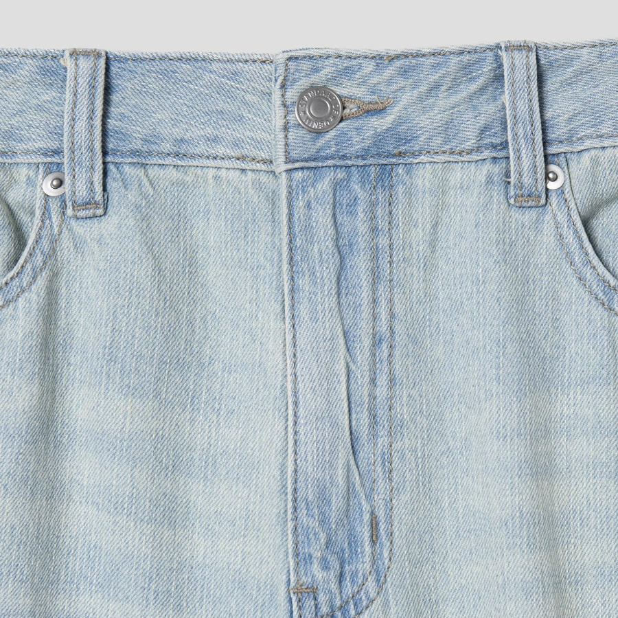 8 seconds Lightweight Straight Linen Denim — Sky Blue