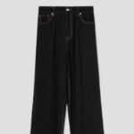 8 seconds Pleated Rayon Straight — Black
