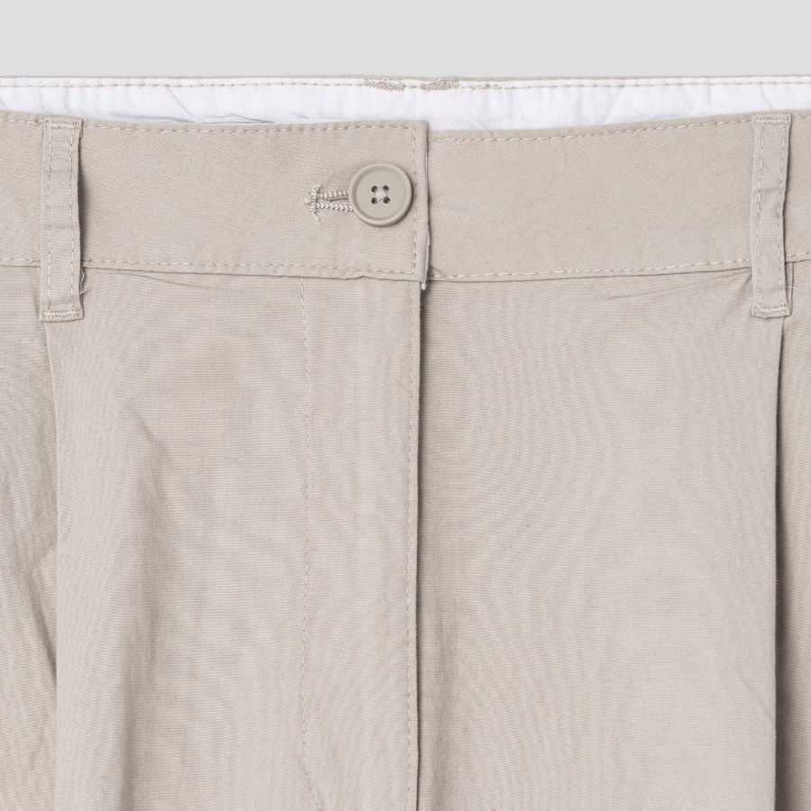 8 seconds Cotton Two-Tuck Casual Pants — Beige
