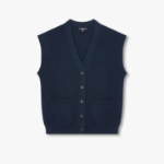 JAJU Soft Button Vest – Navy