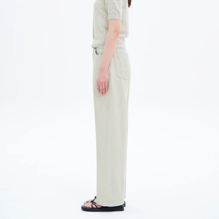 8 seconds Lightweight Semi-Wide Denim — Light Green