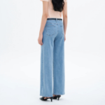 8 seconds Clean Washing Straight Denim Pants — Sky Blue