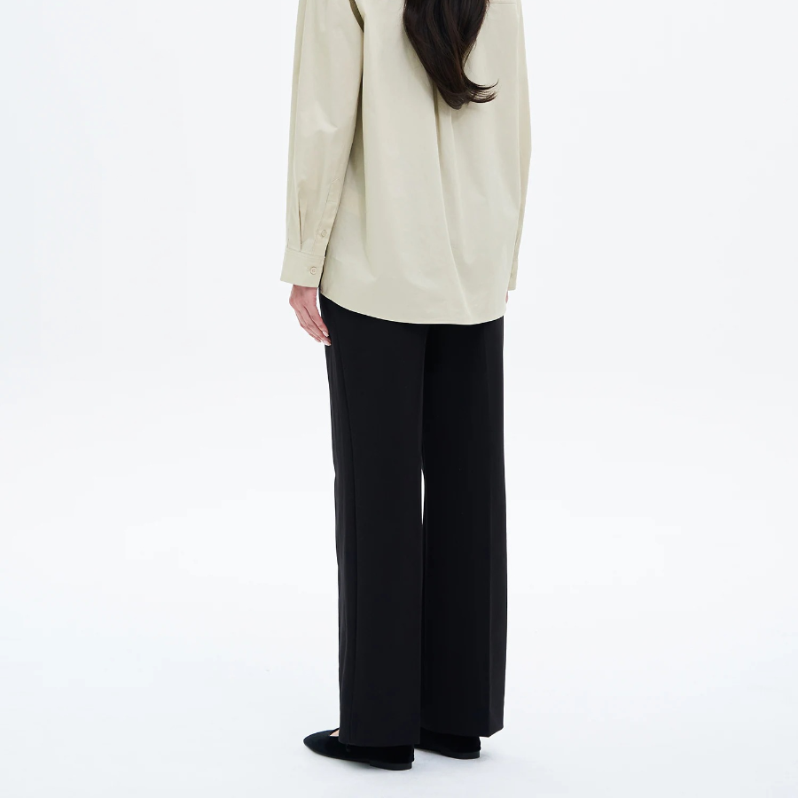 8 seconds Spring Basic Straight Fit Slacks — Black