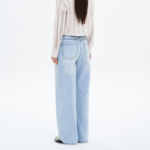 Light Washing Straight Denim — Sky Blue