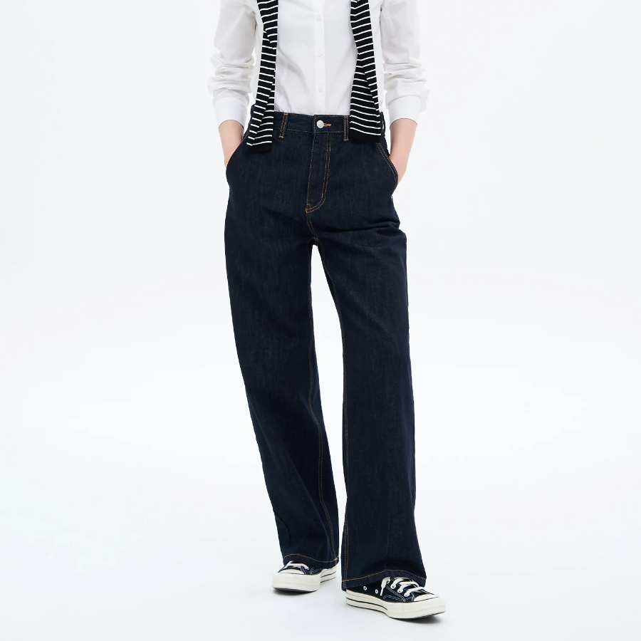 8 seconds Straight Denim Pants - Navy