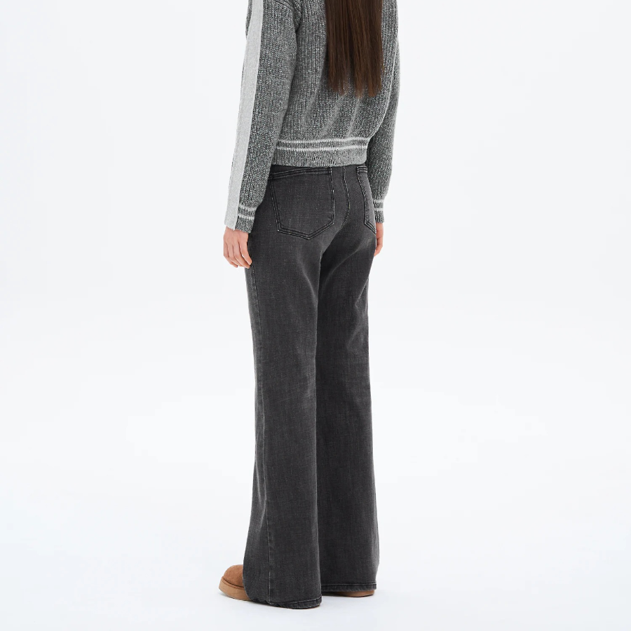 8 seconds Thin Washing Long Bootcut Denim Pants - Ash