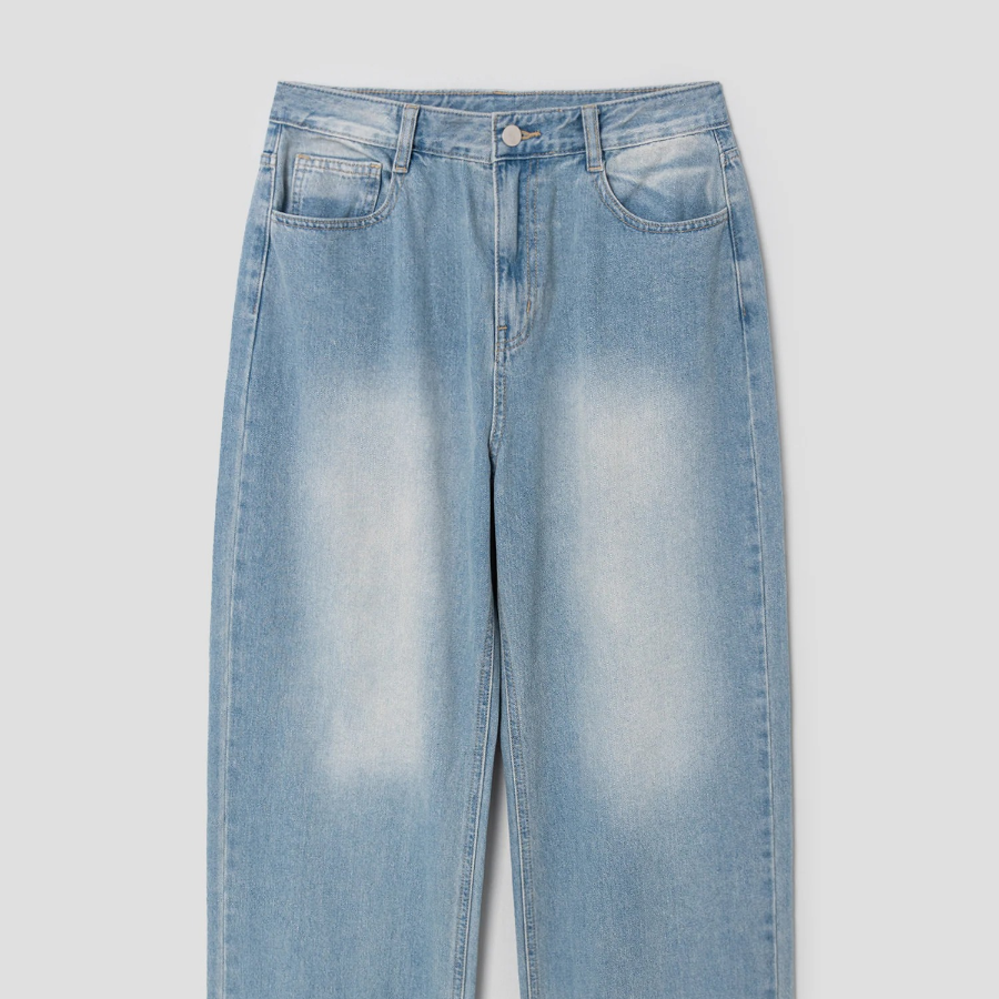 8 seconds Teen Washing Semi Wide Denim Pants - Sky Blue