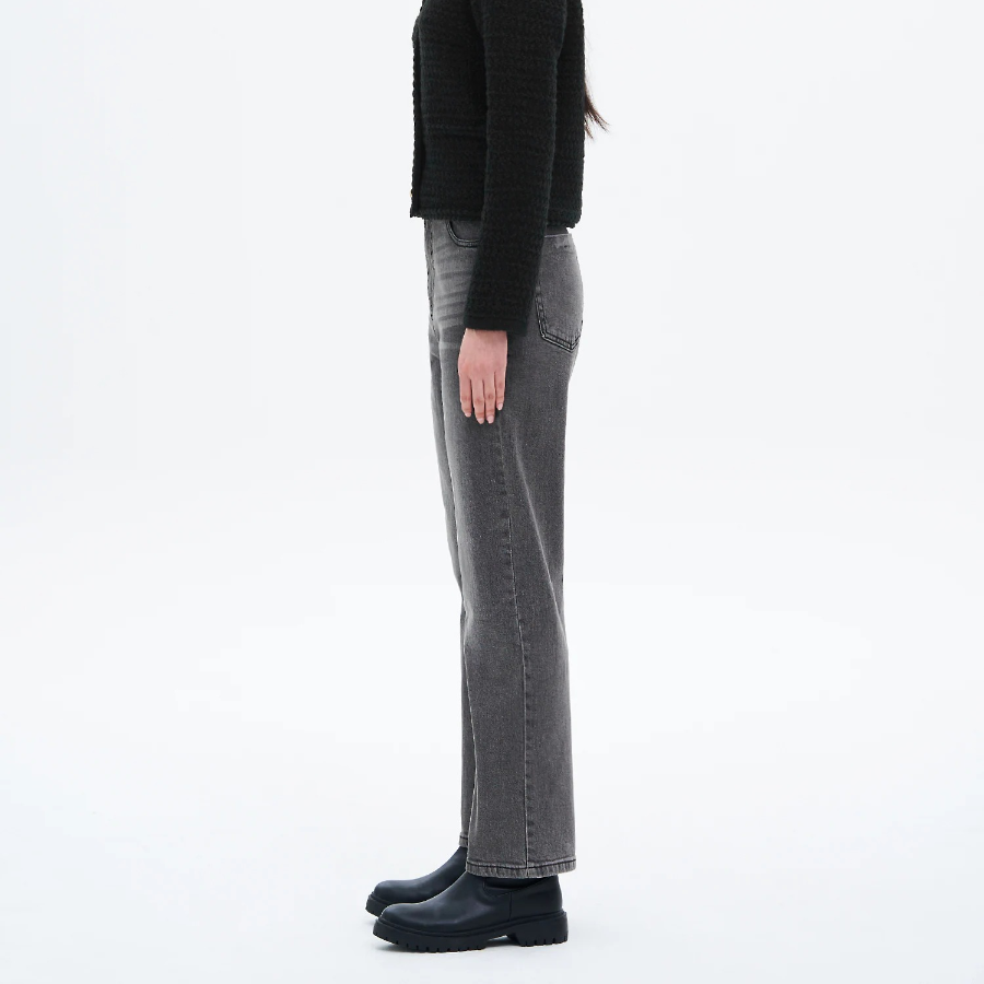 8 seconds Mid Length Straight Denim Pants - Light Grey