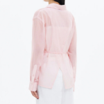 8 seconds Nylon Sheer Long Sleeve Shirt — Light Pink