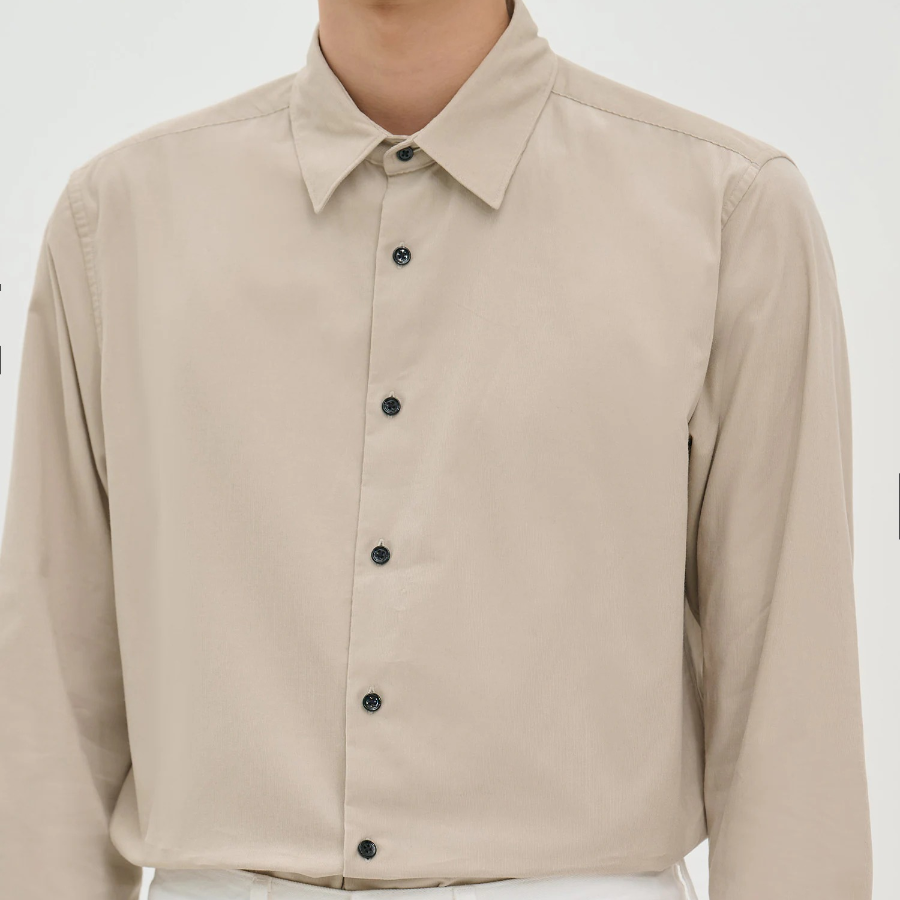 Theory Men Jazz Micro Cord Irving Shirt - Buff