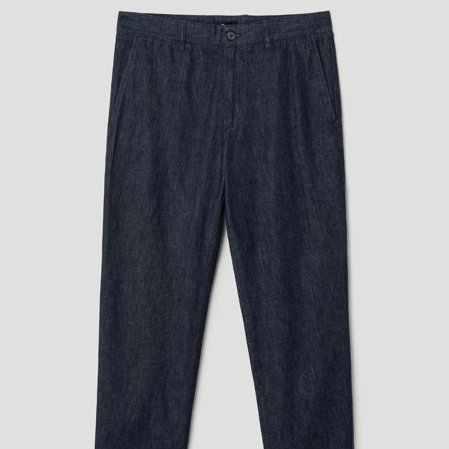 Theory Men Summer Denim Standard Chino Pants - Dark Wash