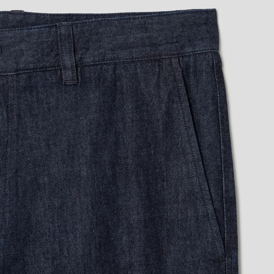 Theory Men Summer Denim Standard Chino Pants - Dark Wash
