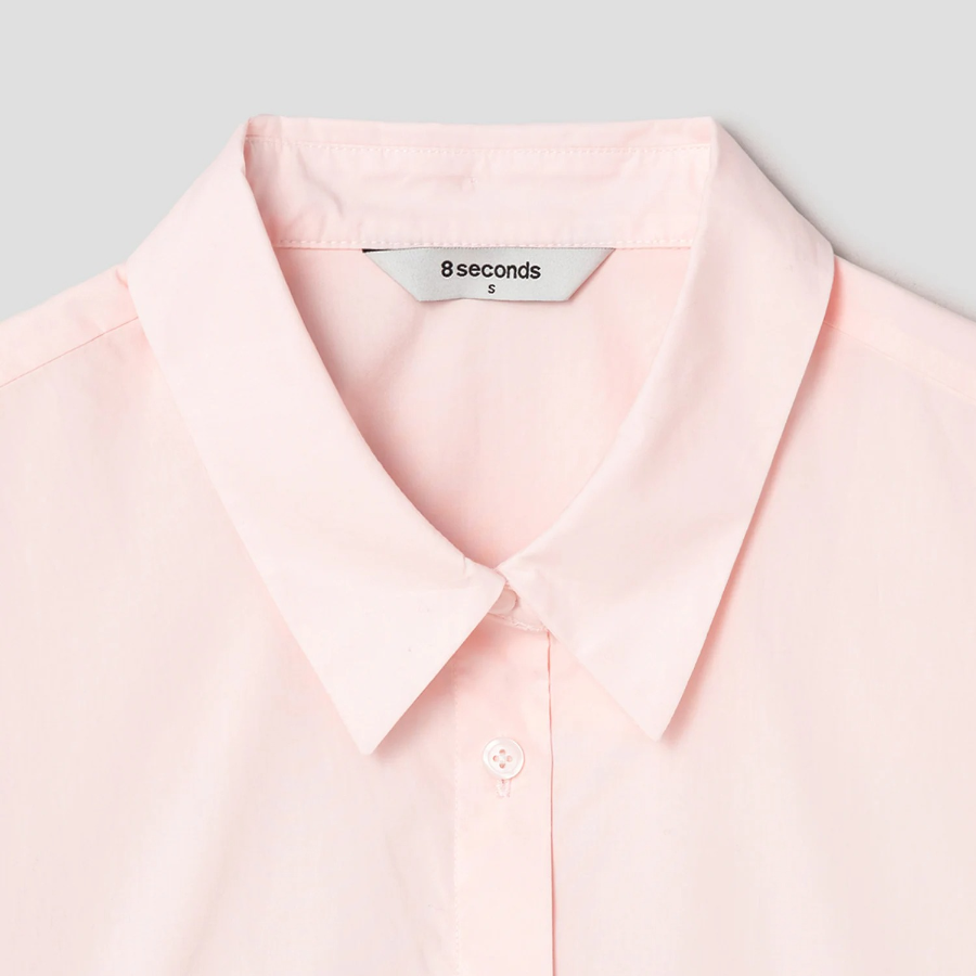 8 seconds Basic Cotton Short Sleeve Shirt — Light Pink