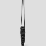 JUUN.J Mesh Leather Weaving Shoulder Bag – Black