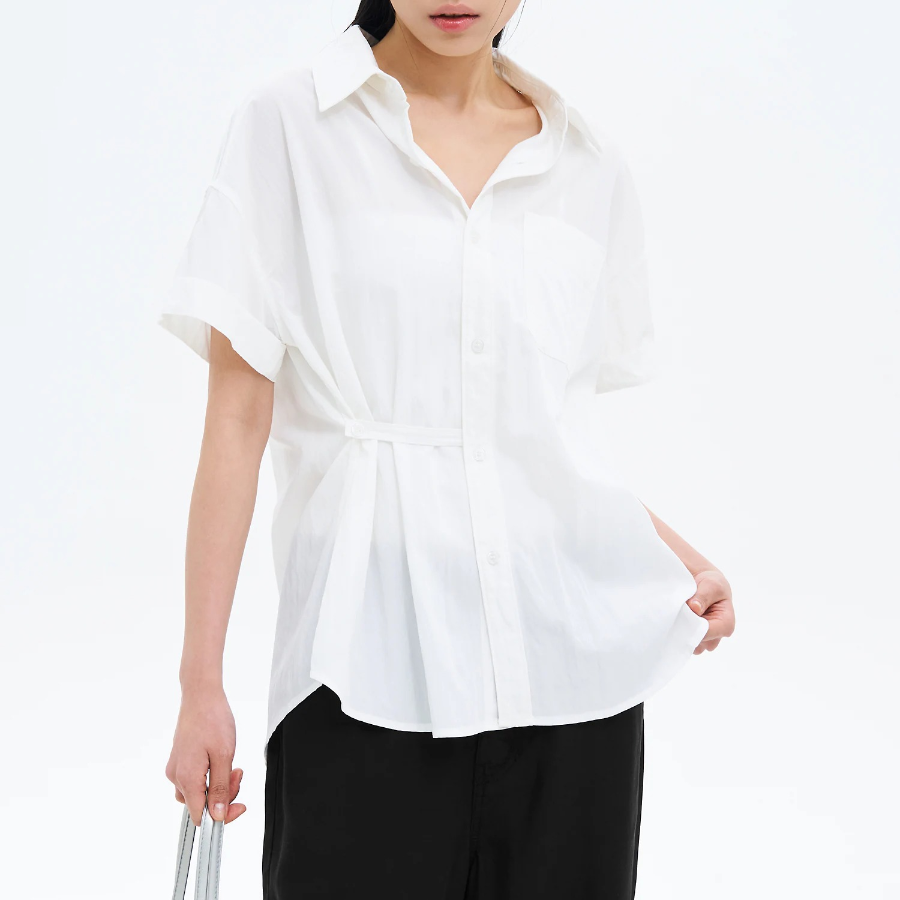 8 seconds Unbalance Summer Shirt — White