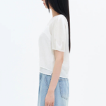 8 seconds Short-Sleeve Sheer Blouse — Ivory