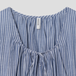 8 seconds Stripe Smocking Blouse — Navy