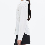 8 seconds Modified Collar Neck Back String Shirt — White