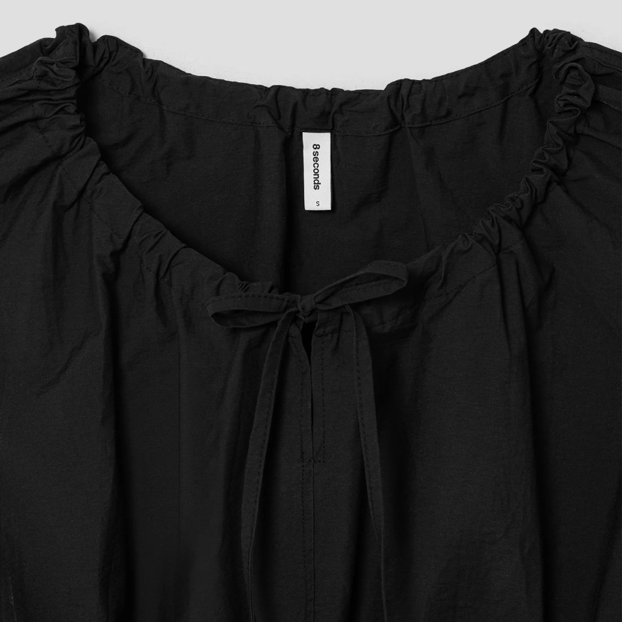 8 seconds Balloon Hem Sleeveless Blouse — Black