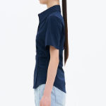 8 seconds Side Shirring Blouse — Navy
