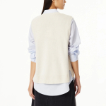 JAJU V-Neck Cable Vest – Beige