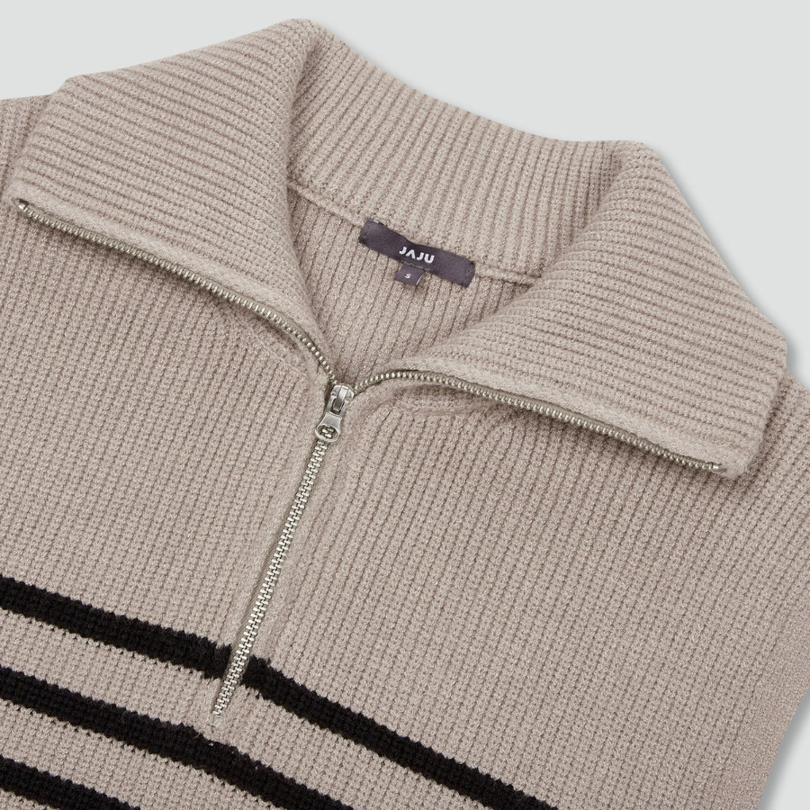 JAJU Half-Zip Vest – Light Beige
