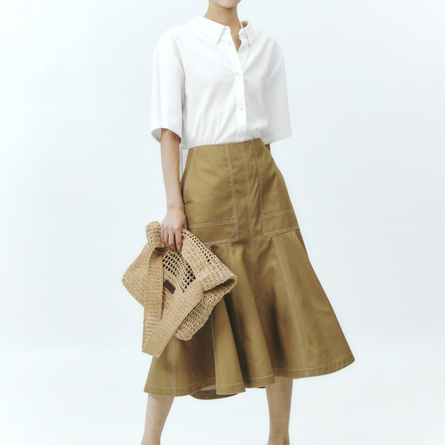 JUUN.J Raffia Shoulder Bag – Beige